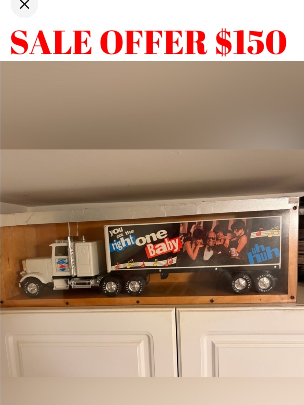 Diet Pepsi 1995 Ray Charles White Cab Tractor Trailer 18 Wheeler Toy Trucj